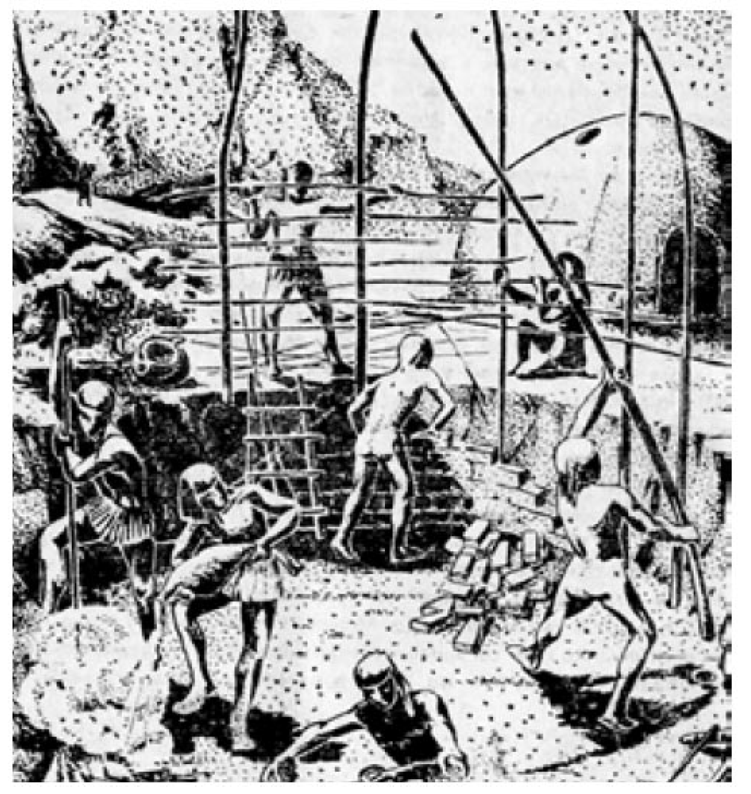 Рисунок из книги  иллюстрирует процесс постройки дома в Иерихоне