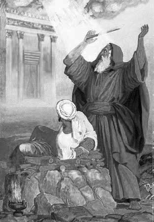 Жертвоприношение Исаака. Авраам видит очертания будущего иерусалимского Храма.
