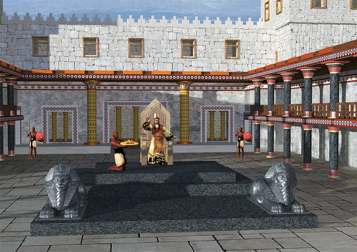 Хацор. 13 век до н.э. Дворец царя Явина. Реконструкция моя - В.К.